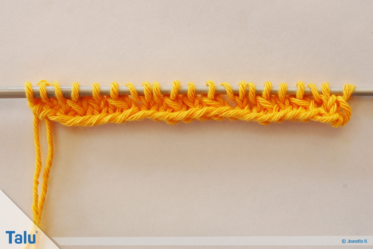 Netzmuster stricken, Fischernetz, Netzmuster Drei, Beginn