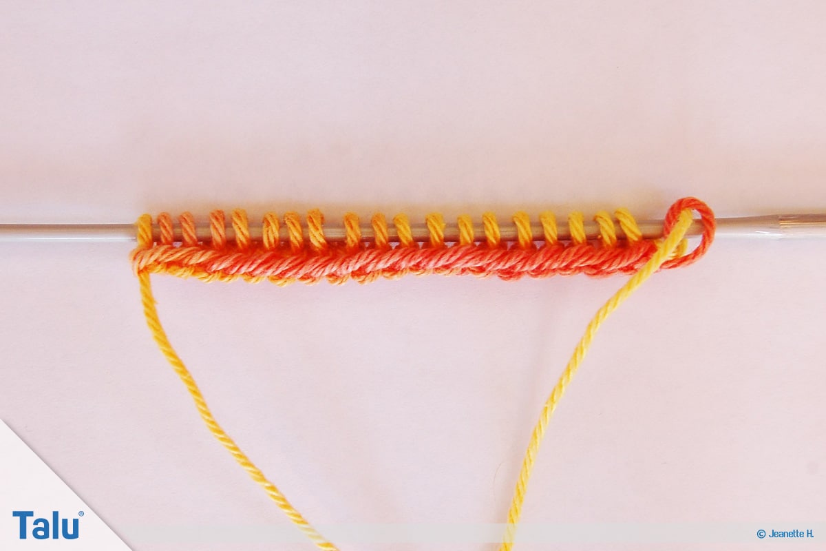 Netzmuster stricken, Fischernetz, Stirnband stricken, Maschenanschlag
