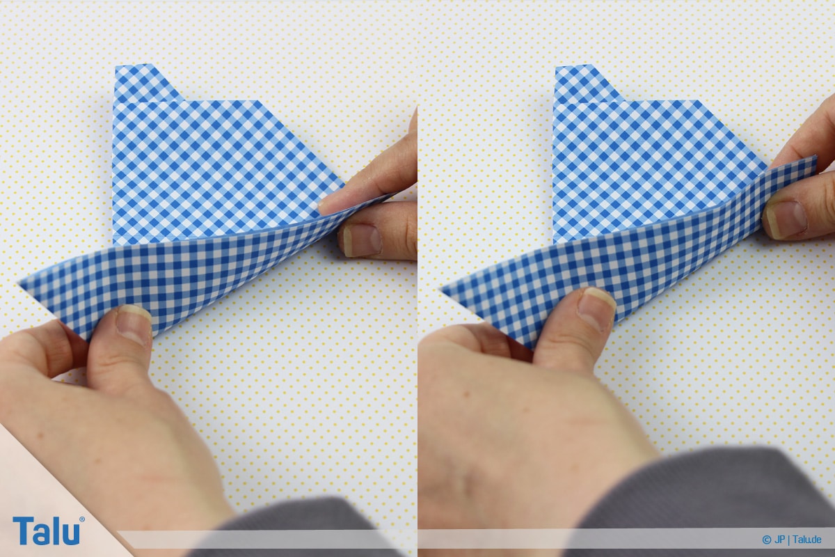 Origami Boot, Schiff basteln, erstes Schiffchen, das Boot entsteht