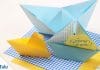 Origami Boot, Schiff basteln, einfaches Schiffchen falten