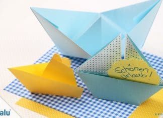 Origami Boot, Schiff basteln, einfaches Schiffchen falten