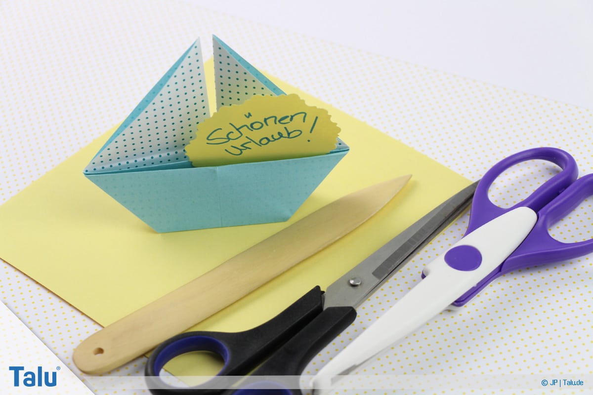 Origami Boot, Schiff basteln, zweites Schiffchen, Material