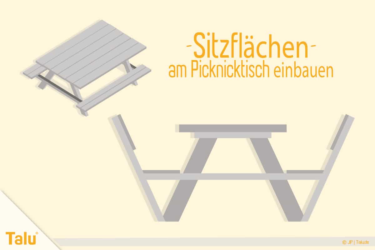 Picknicktisch selber bauen, Bauanleitung, Sitzflächen bauen mit optionalen Rückenlehnen