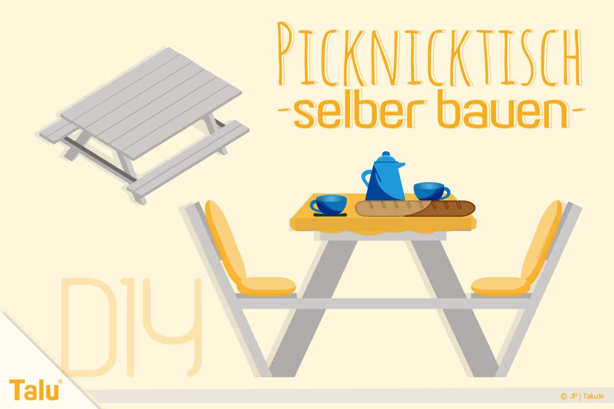 Picknicktisch selber bauen, Bauanleitung für Tisch und Bank