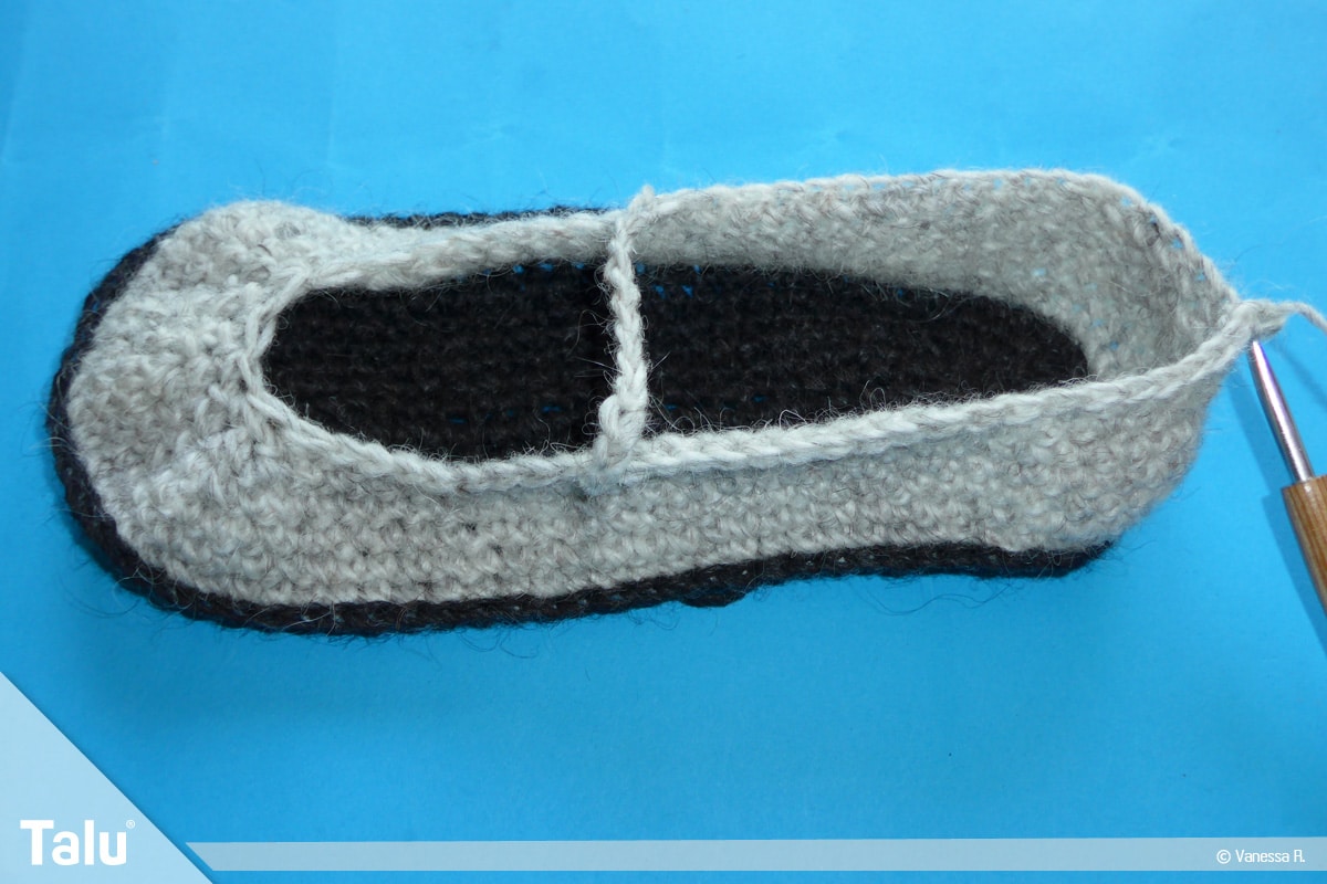 Schuhe häkeln für Erwachsene, Häkel-Hausschuhe, Steg häkeln