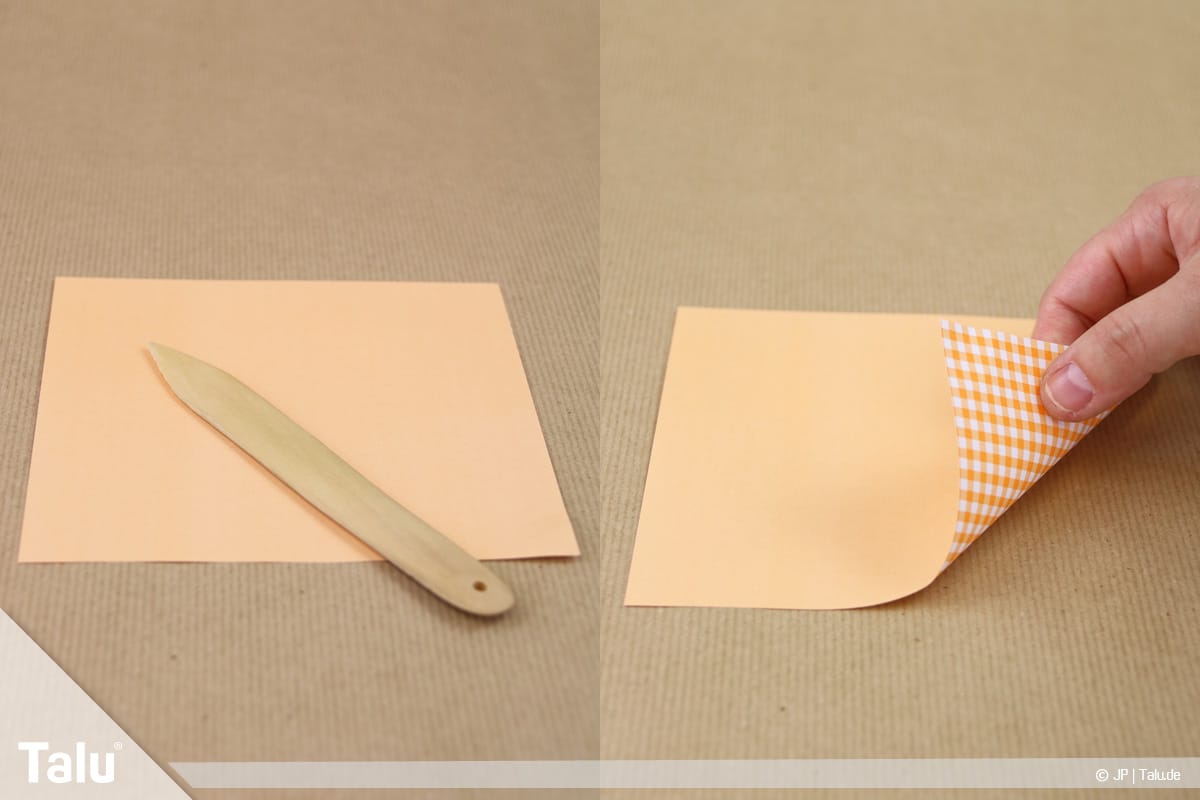 Haus aus Papier basteln, Papierhaus falten, Beginn Papierhaus falten