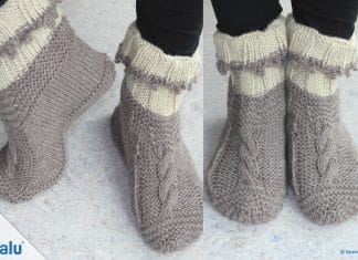 Gammlos stricken, kostenlose Anleitung für bequeme Hüttenschuhe