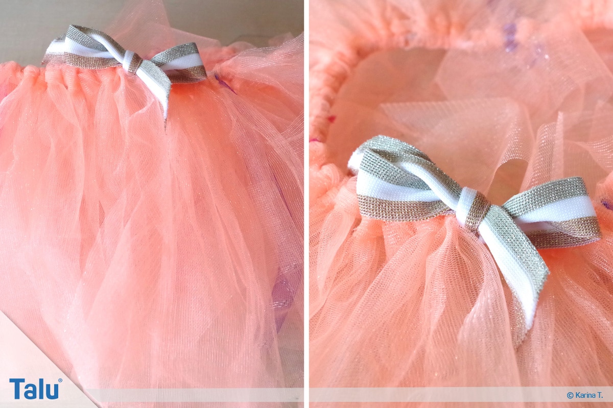 Tutu-Kleid/Rock selber machen, Anleitung, mit einer Schleife zusammengebundenes Tutu