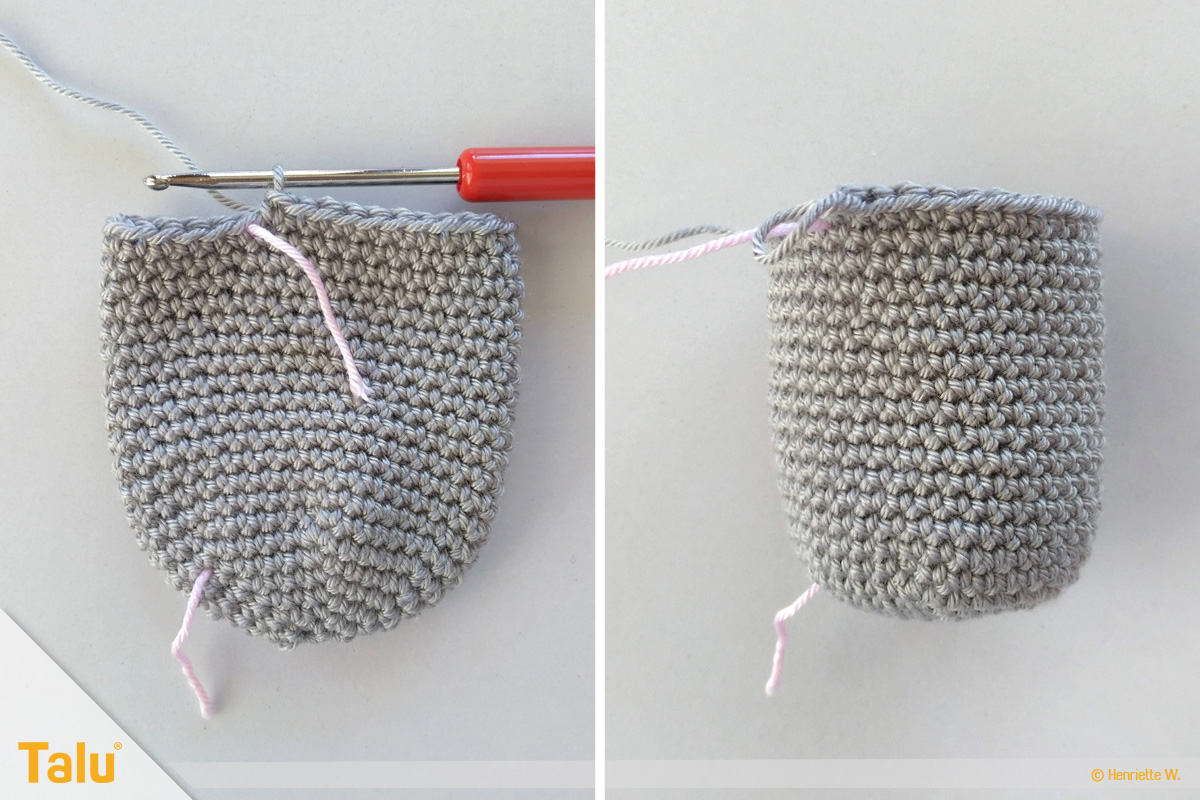 Maus häkeln, Amigurumi-Häkelmaus, der Maus-Körper entsteht