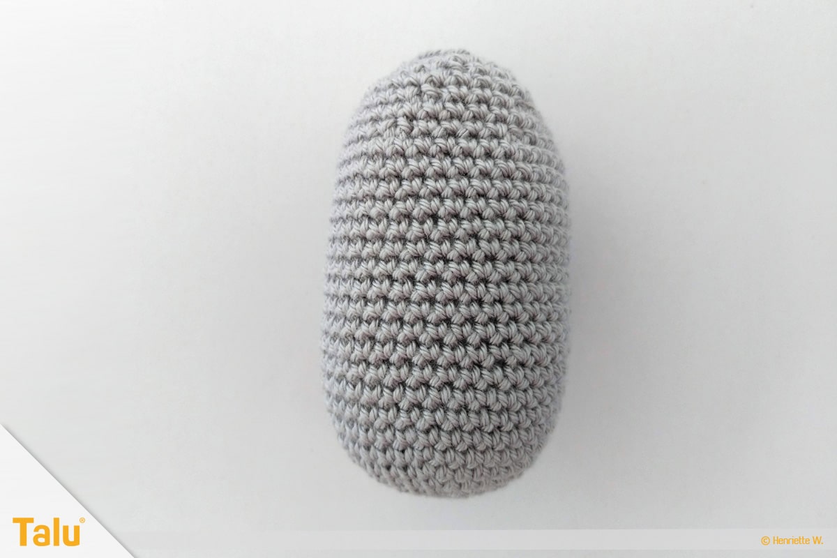 Maus häkeln, Amigurumi-Häkelmaus, fertiger Maus-Körper