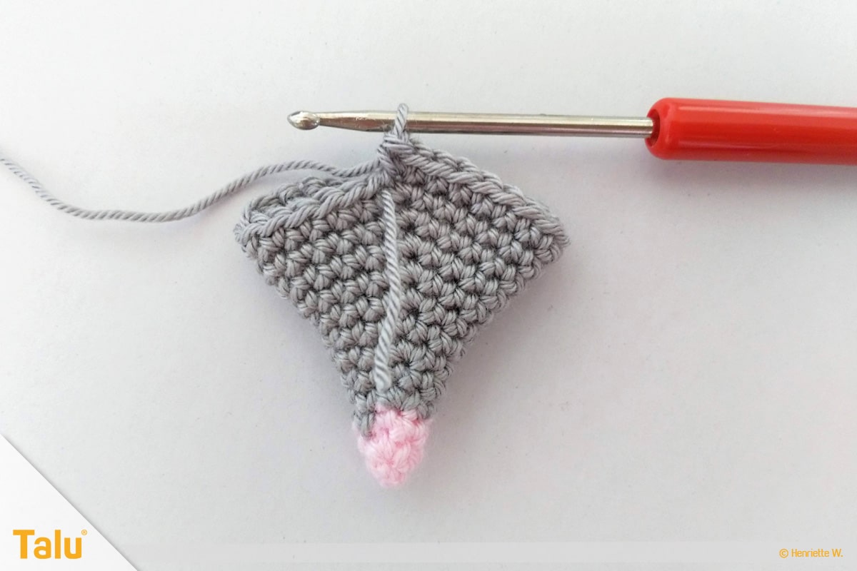 Maus häkeln, Amigurumi-Häkelmaus, Kopf fertigen