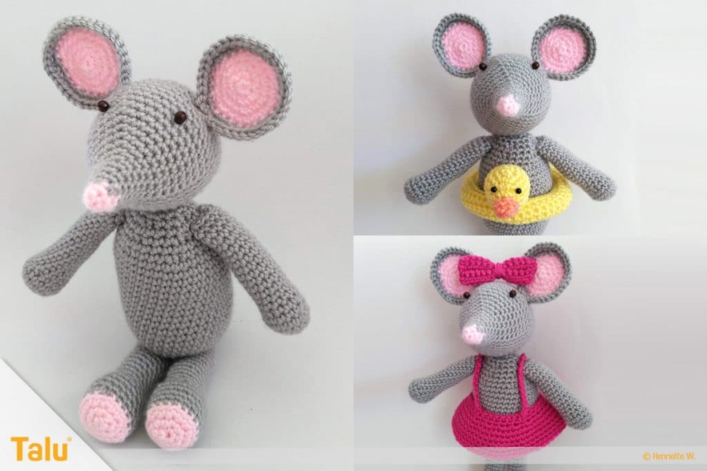 Maus häkeln, Amigurumi Anleitung für Häkelmaus