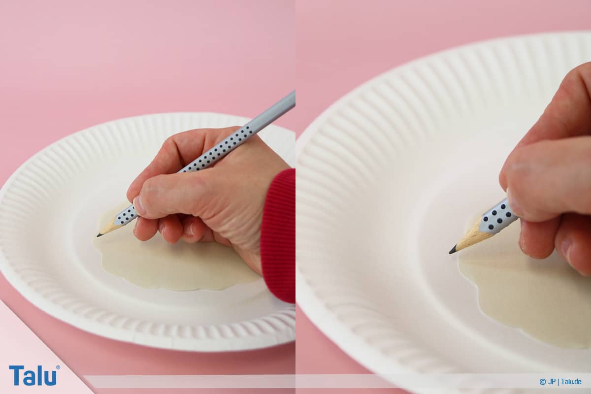 Schafe basteln aus Pappteller/Karton, mit Vorlage, Bastelvorlage als Schablone nutzen