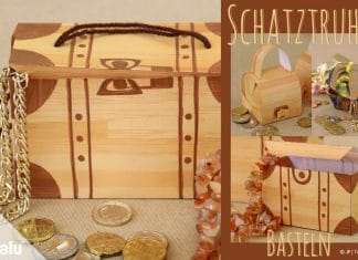 Schatztruhe basteln, Schatzkiste mit Anleitung für Kinder