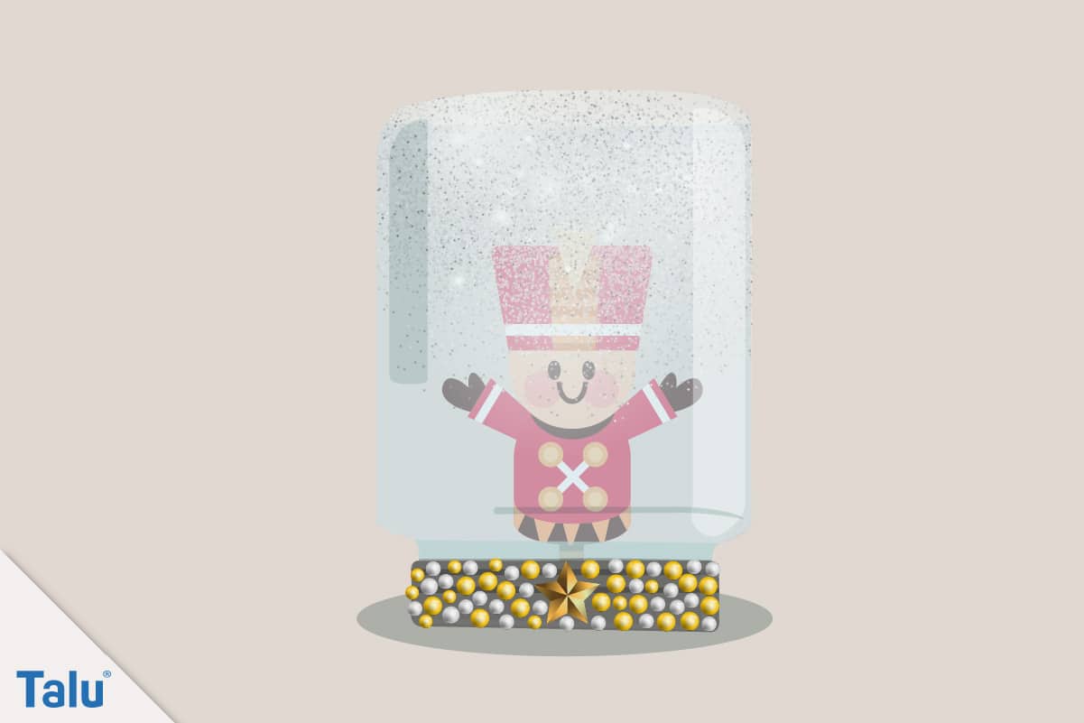 Adventsdeko basteln, Ideen für die Adventsdekoration, fertige Glitzer-Schneekugel