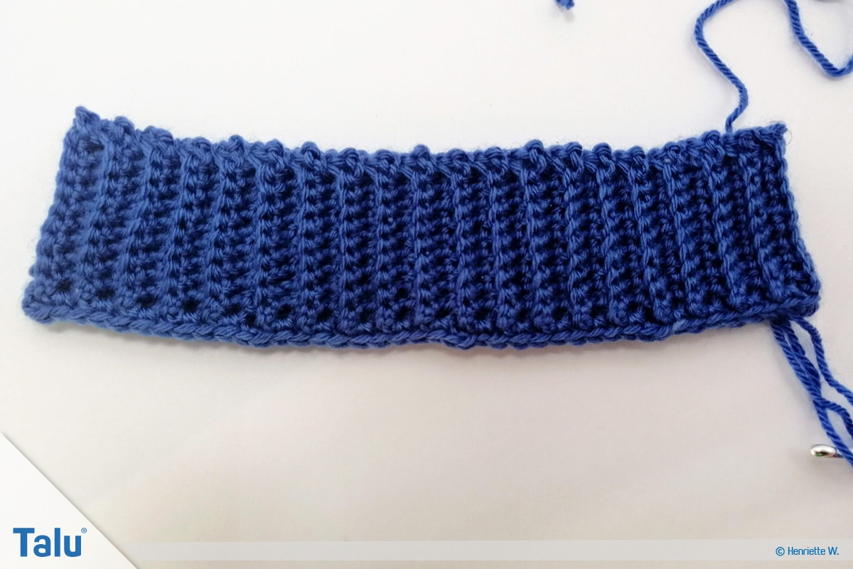 Babyhose häkeln, Anleitung Häkelhose, Bund, feste Maschen um Bund häkeln