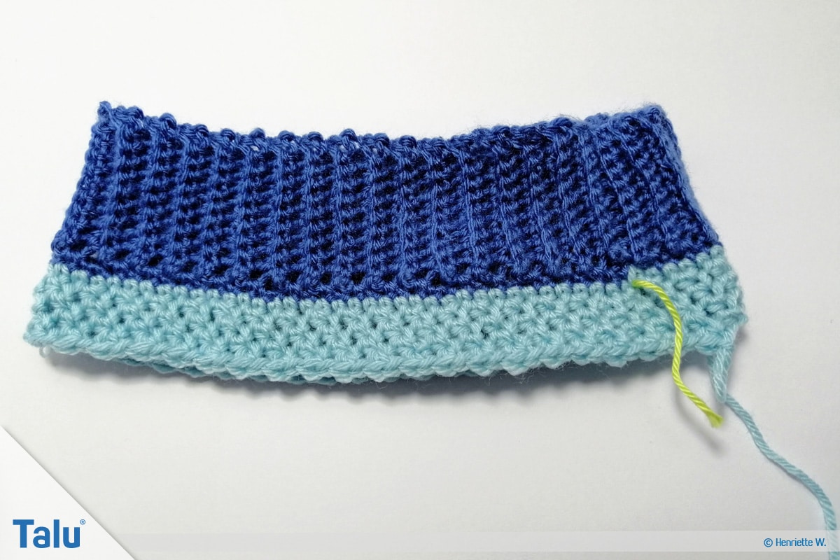 Babyhose häkeln, Anleitung Häkelhose, Hosenkörper, Farbwechsel