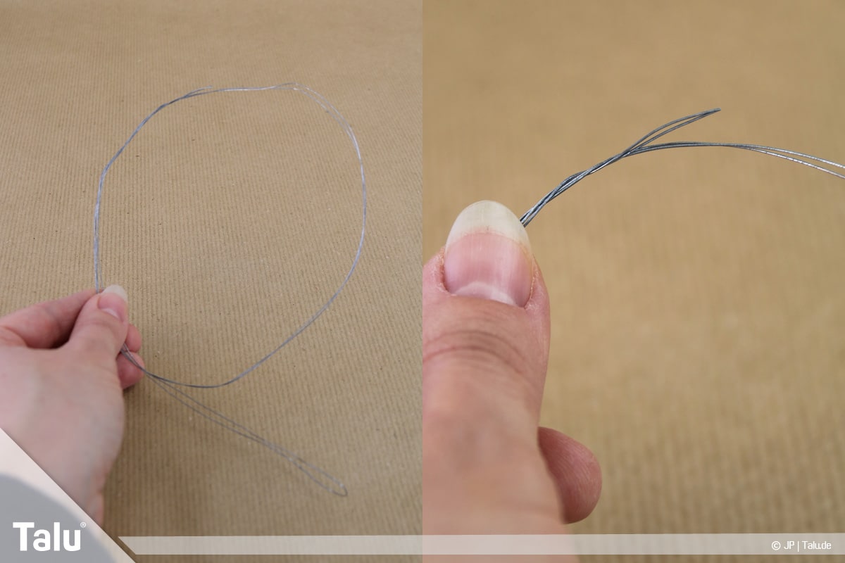 Basteln mit Papier an Weihnachten, Ideen, Basteldraht kreisförmig formen