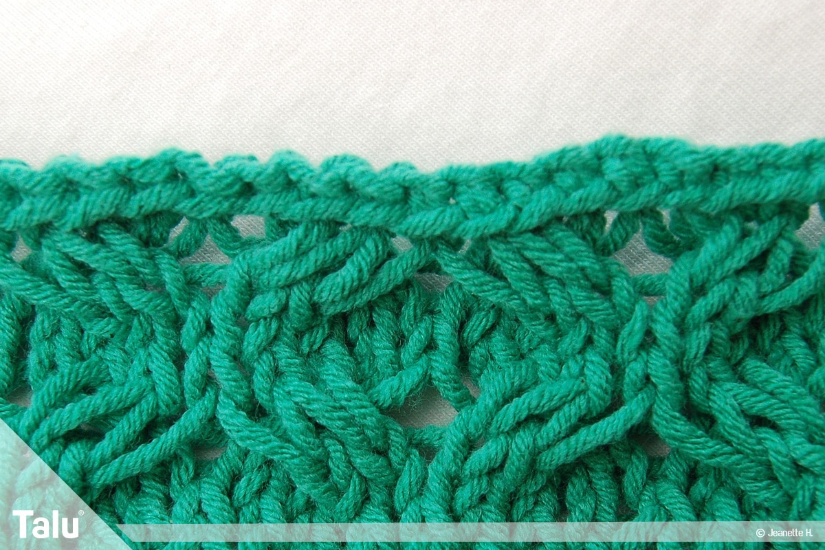 Fallmaschenmuster stricken, Anleitung, Mustervariante