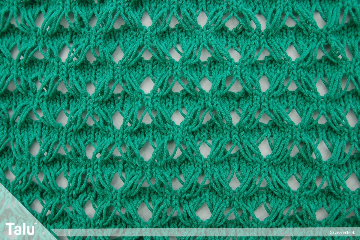 Fallmaschenmuster stricken, Anleitung, Musteransicht
