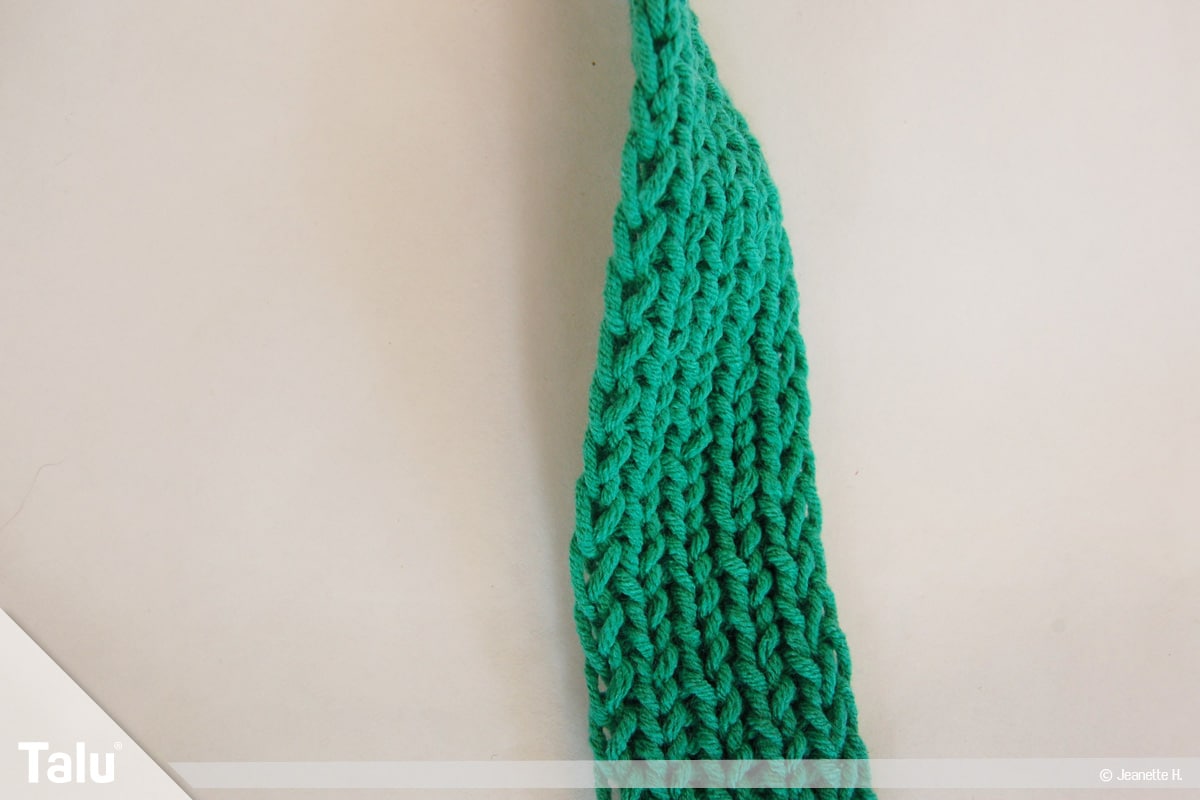 Fallmaschenmuster stricken, Anleitung, Kettrand