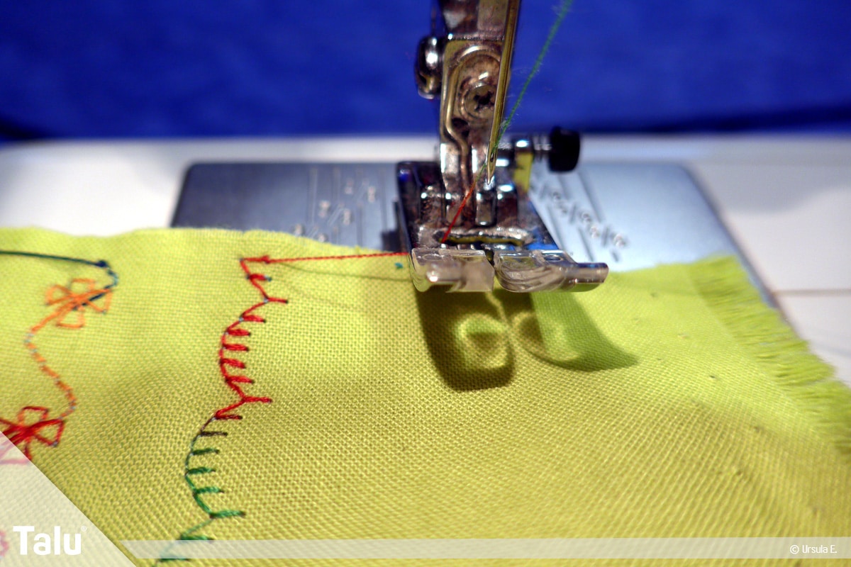 Nähen mit der Nähmaschine lernen, verschiedene Stichprogramme nähen