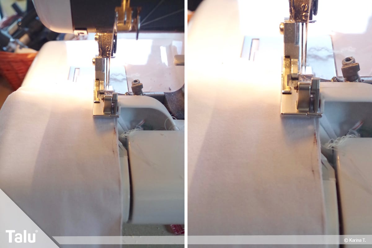 Sitzsack selber machen, Anleitung, Stoffstreifen mit Nähmaschine zusammennähen