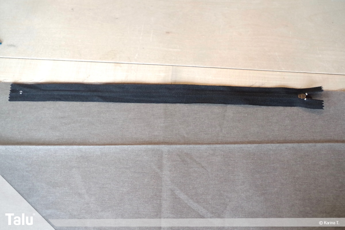 Sitzsack selber machen, Anleitung, Reißverschluss anbringen