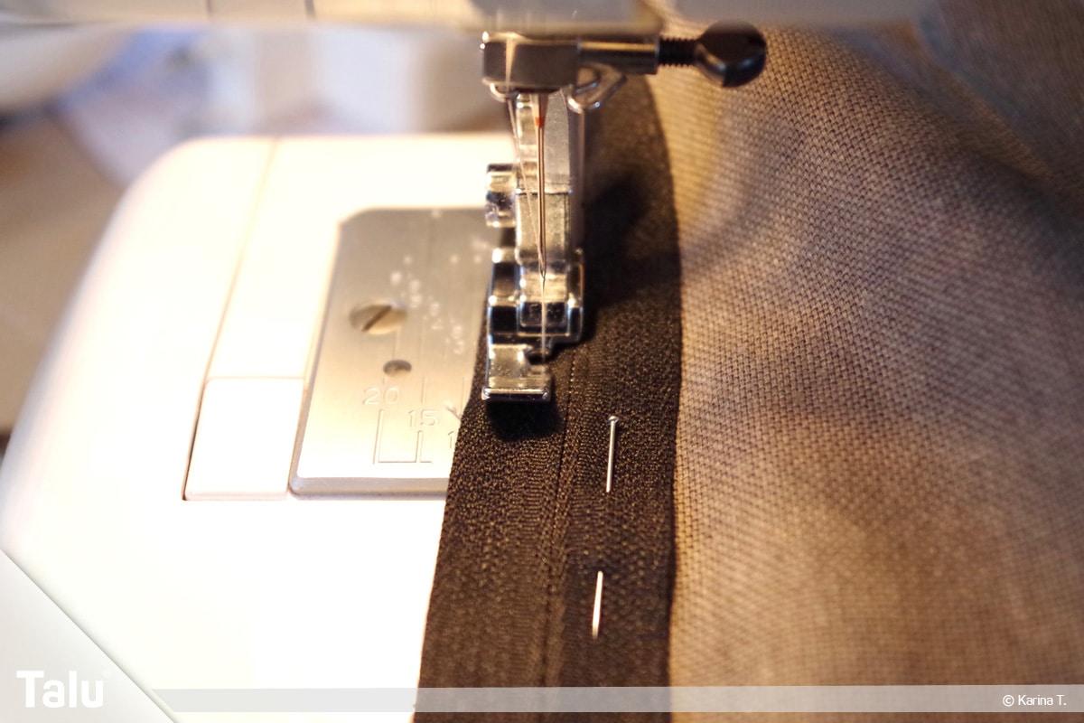 Sitzsack selber machen, Anleitung, Nähmaschine mit Reißverschlussfüßchen