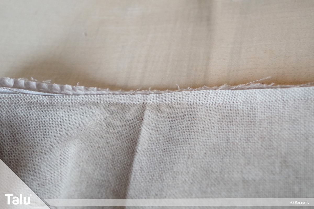 Sitzsack selber machen, Anleitung, genähte Naht des Paspelbandes