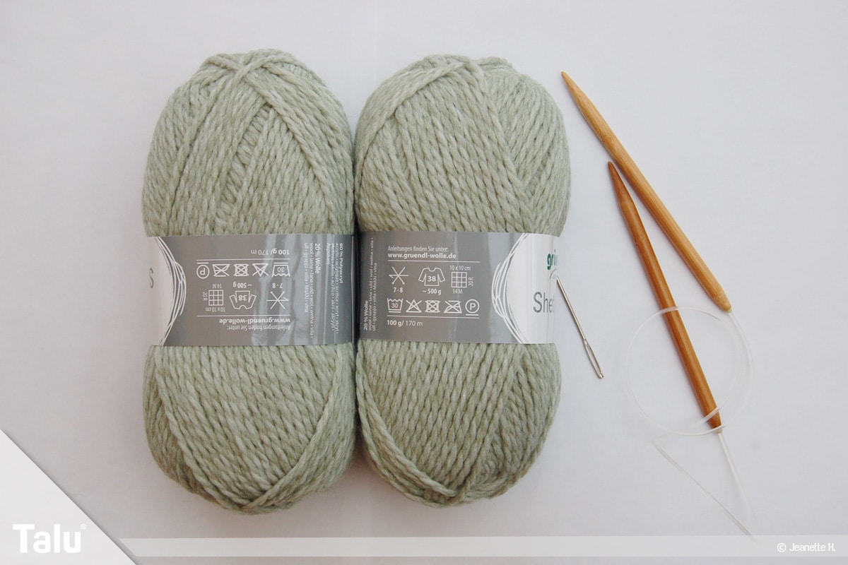 Snood selbst stricken, Anleitung Schlauchschal, Material