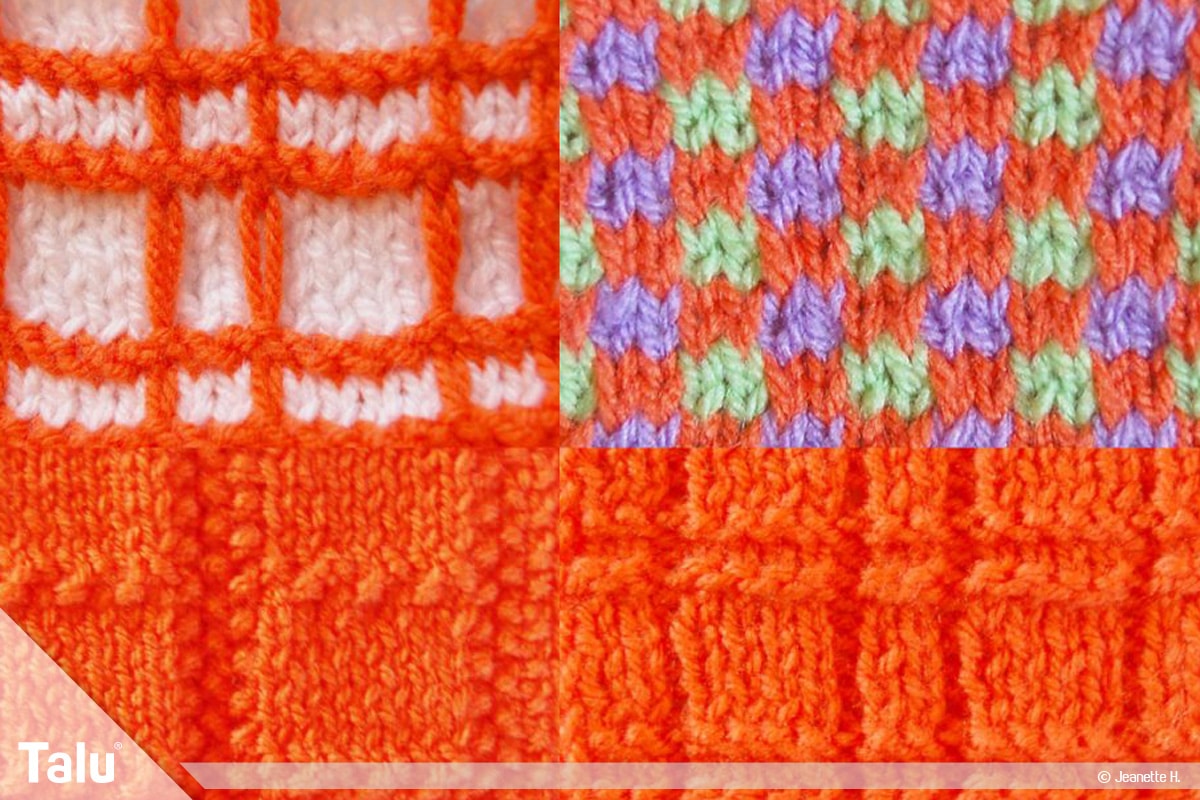 Strickmuster für Pullis, Pullover-Muster, Karomuster
