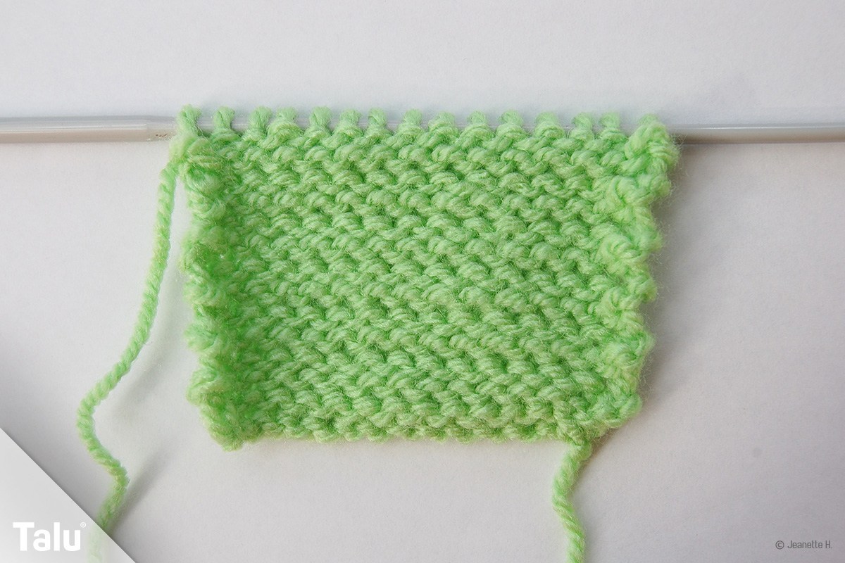Rückseite vom Strickstück