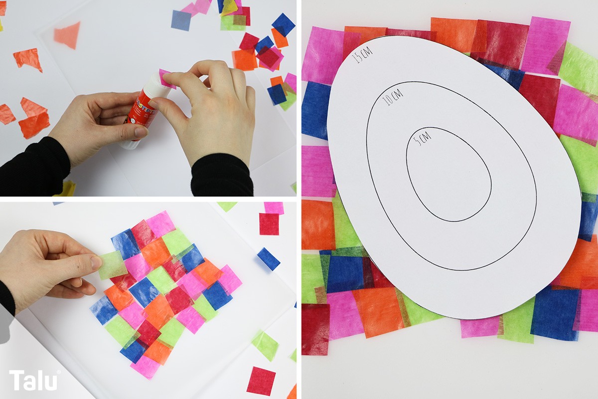Transparentpapier aufkleben