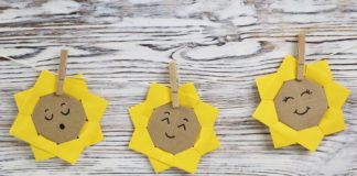 Origami Sonnenblume falten