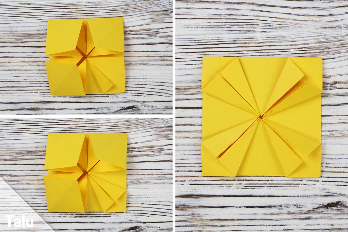 Origami-Sonnenblume falten