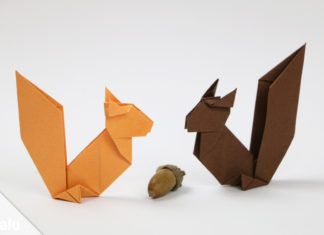 Origami Eichhörnchen basteln
