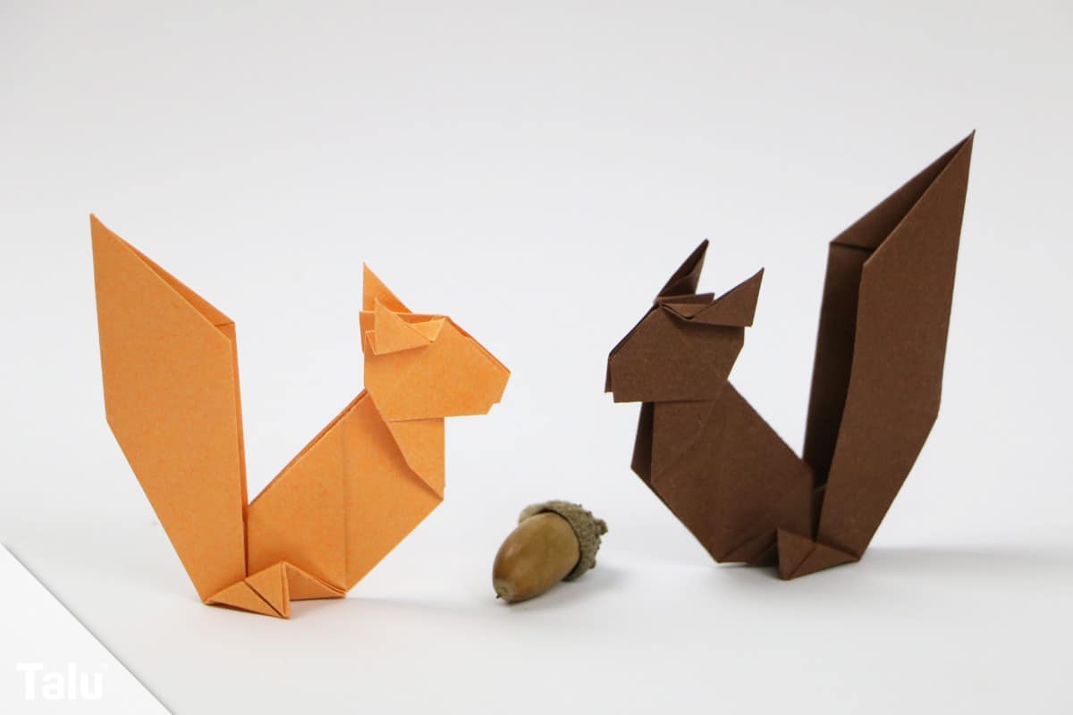 Origami Eichhörnchen basteln