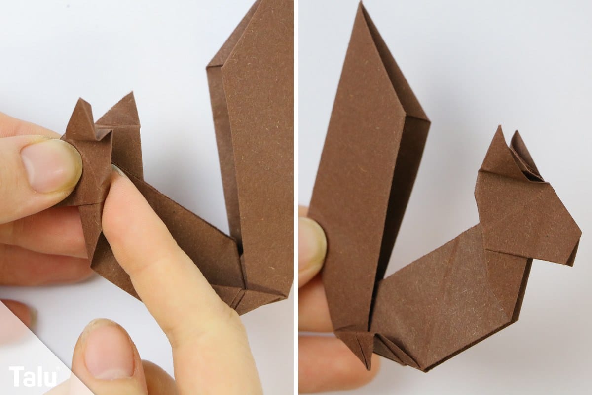 Origami Eichhörnchen basteln