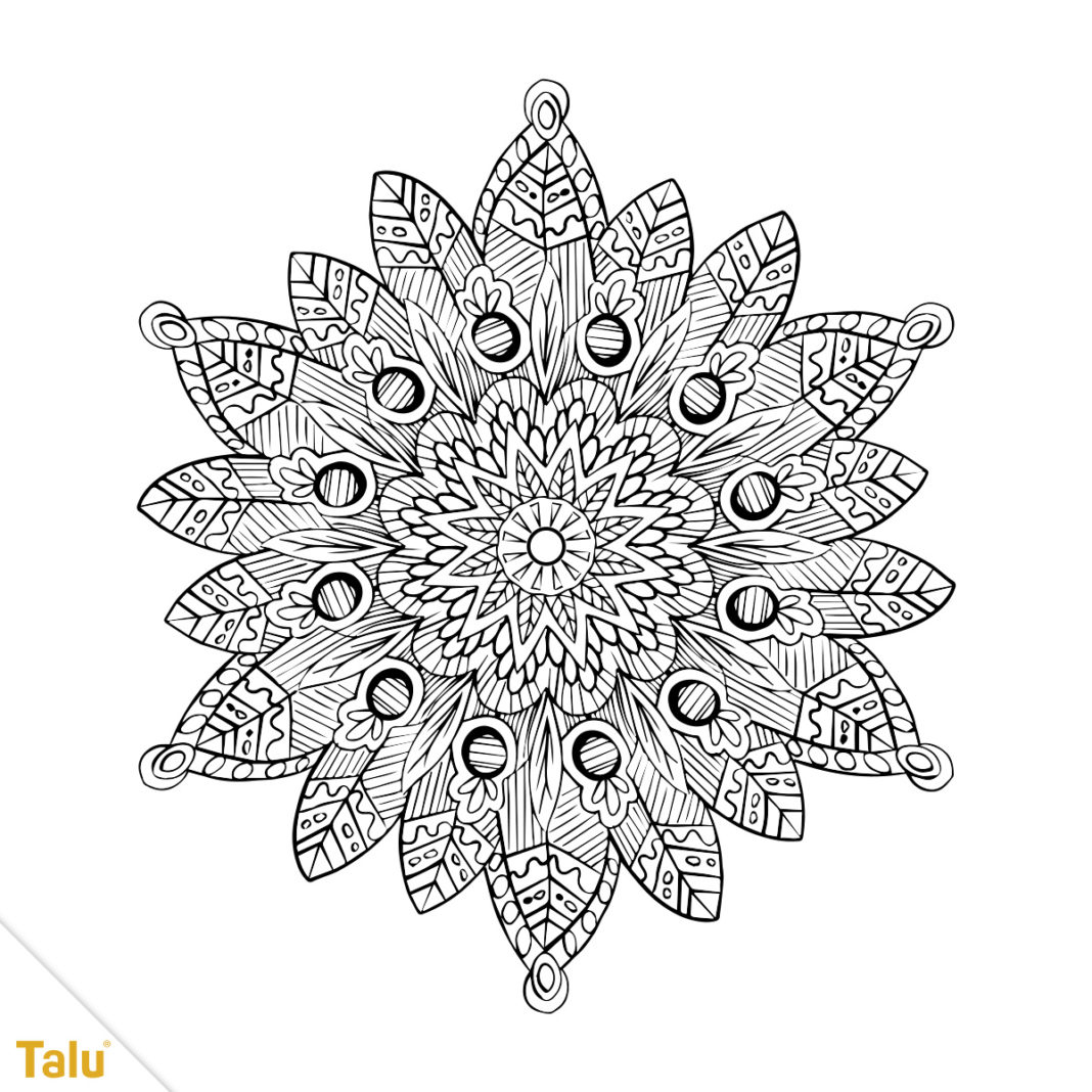 Mandala zum Ausdrucken &amp; Ausmalen PDF Vorlagen Talu.de