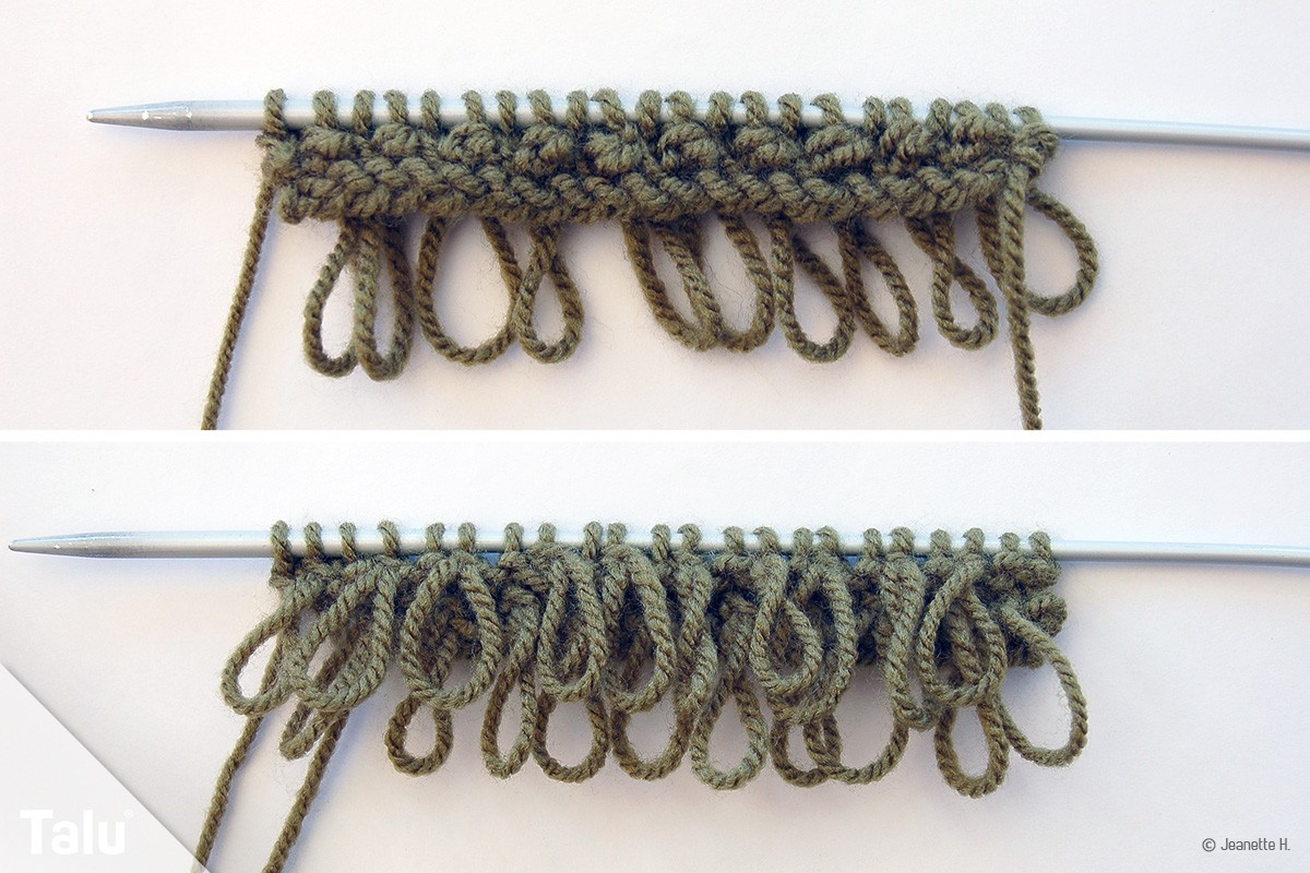 Schlaufenmuster stricken