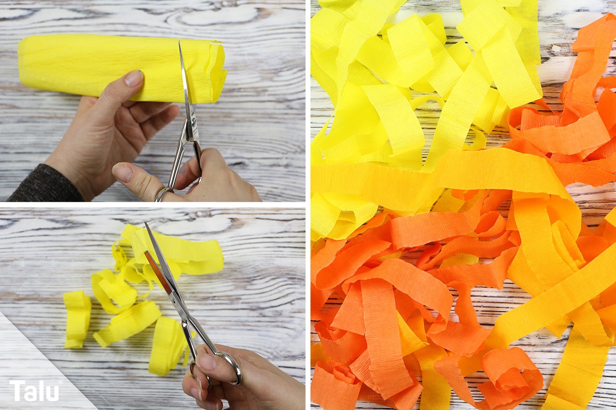 Krepppapier zuschneiden