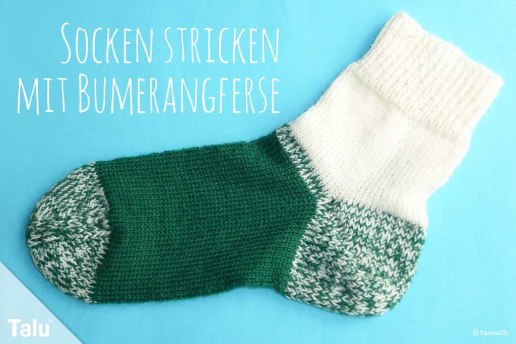 Socken stricken mit Bumerangferse