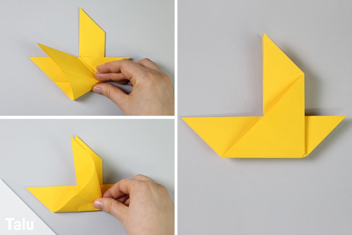 Origami-Vogel falten