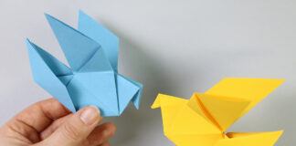 Origami Vogel falten