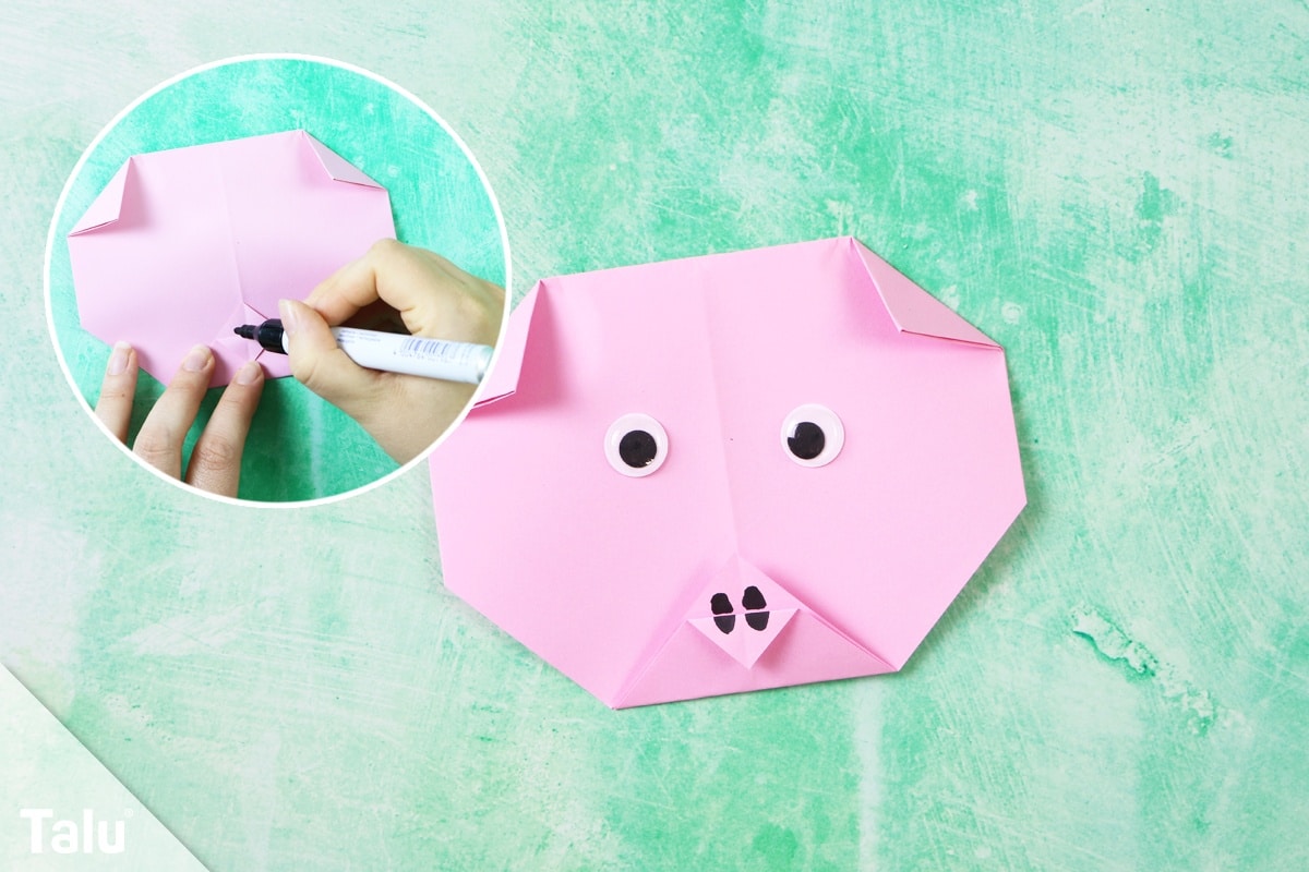 Origami Schwein falten