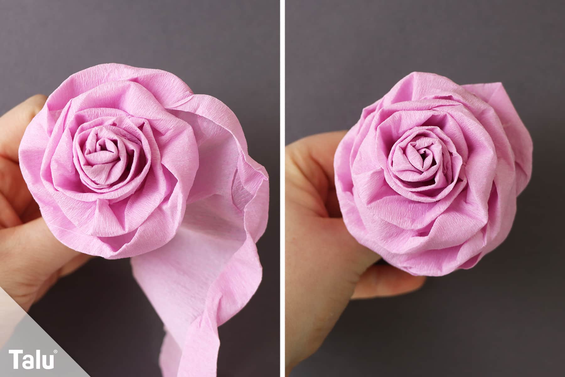 Rose aus Krepppapier basteln