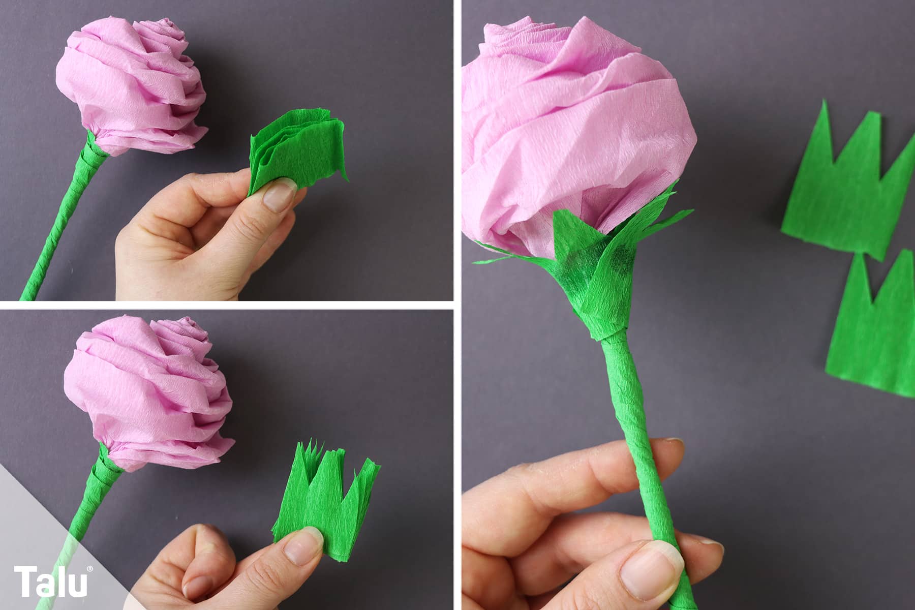 Blume aus Krepppapier basteln