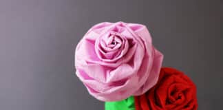 Rose aus Krepppapier basteln