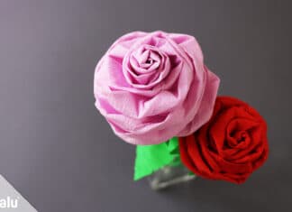 Rose aus Krepppapier basteln